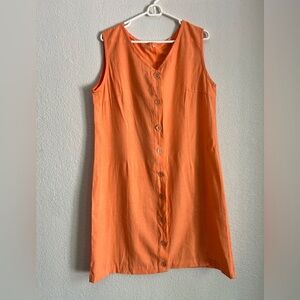 Vintage Orange Sleeveless Sheath Midi Dress